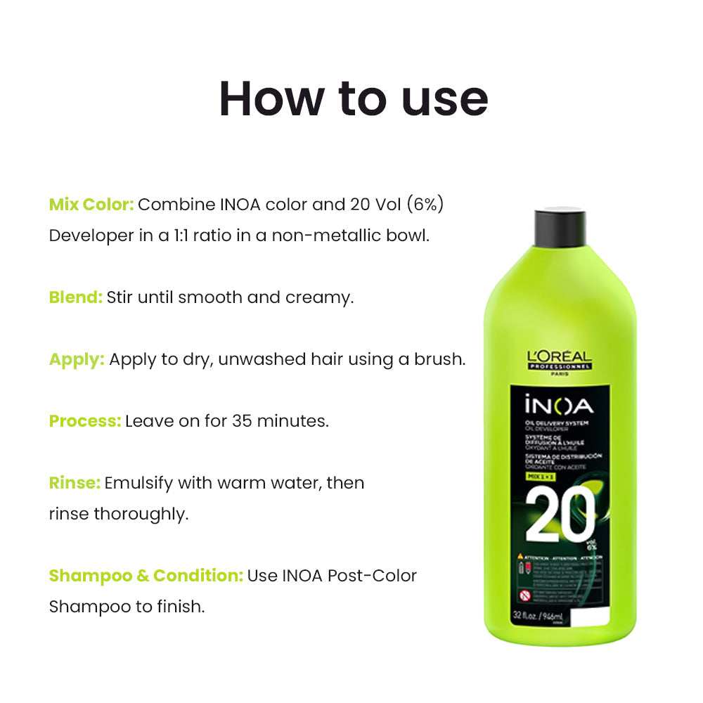 L’Oréal Professionnel INOA Oxydant 20 Volume 1000ml developer for ammonia-free hair colour