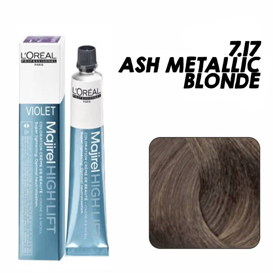 L'Oreal Professionnel Paris Majirel Hair Color 7.17(Ash Metallic Blonde)|49.5 gms|MRP 440