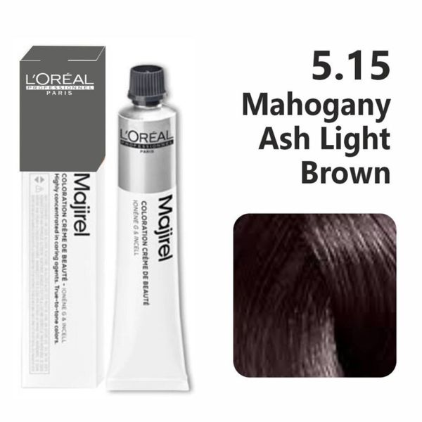 L'Oreal Professionnel Paris Majirel Hair Color 5.15 (Mahogany Ash Light Brown)|49.5 gms|MRP 420