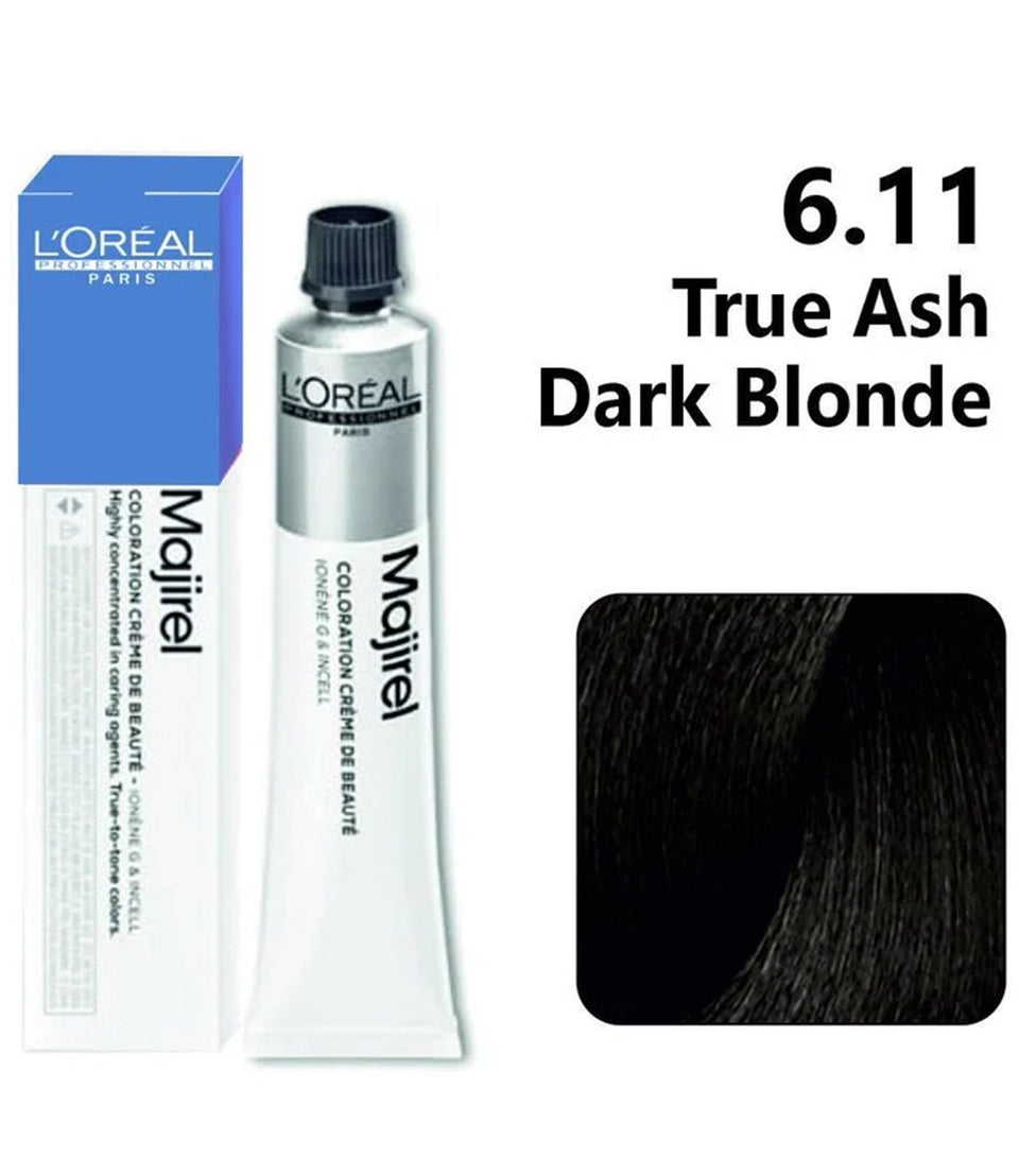 L'Oreal Professionnel Paris Majirel Hair Color 6.11(Dark Deep Ash Blonde)|49.5 gms|MRP 440