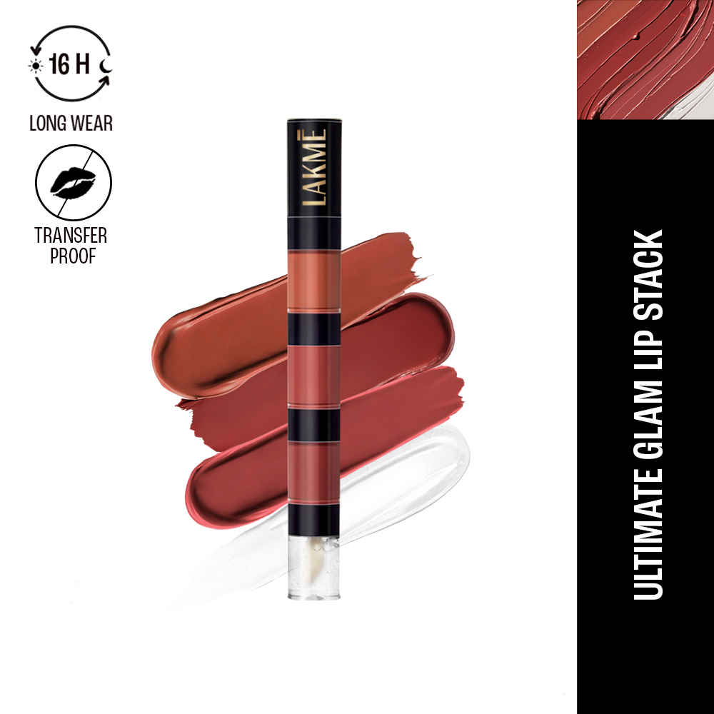 Lakme Ultimate Glam 4-in-1 Stackable Lip Stack ï¿½ Nice Nudes|4 ml|MRP 499