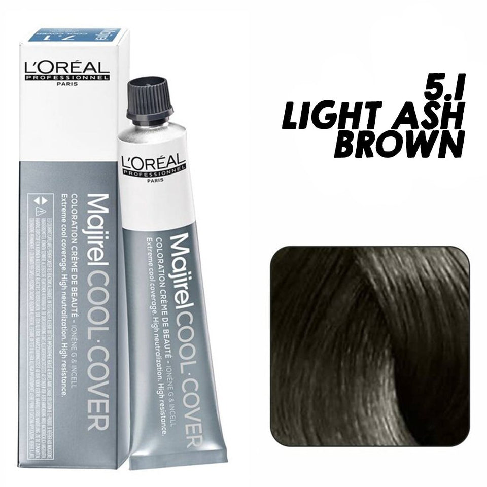 L'Oreal Professionnel Paris Majirel Hair Color 5.1(Light Ash Brown)|49.5 gms|MRP 440