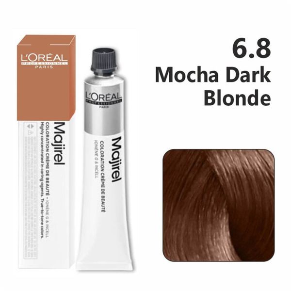 L'Oreal Professionnel Paris Majirel Hair Color 6.8(Mocha Dark Blonde)|49.5 gms|MRP 420