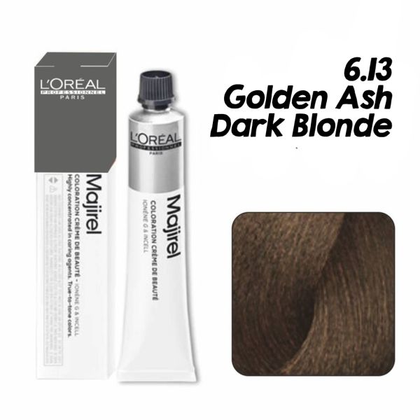 L'Oreal Professionnel Paris Majirel Hair Color 6.13(Golden Ash Dark Blonde)|49.5 gms|MRP 420