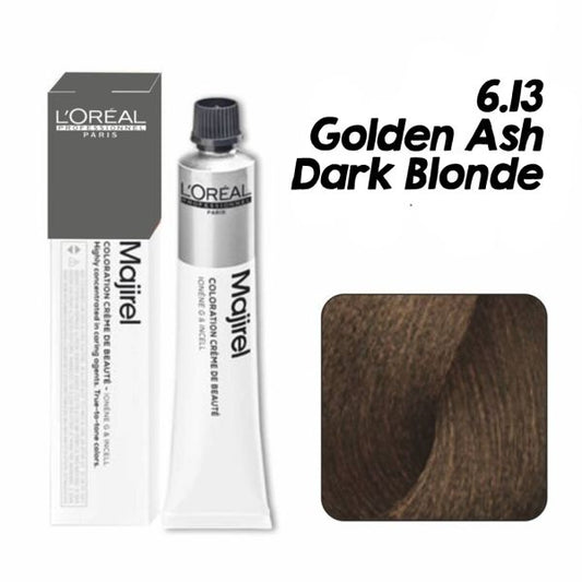 L'Oreal Professionnel Paris Majirel Hair Color 6.13(Golden Ash Dark Blonde)|49.5 gms|MRP 420
