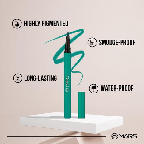 Mars City Stroke Charming Eyes Liquid Eyeliner Green|1 ml|MRP 179