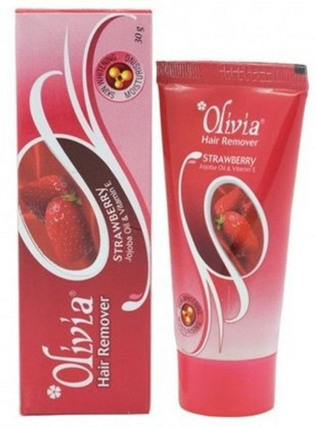 Olivia Strawberry Hair Remover Cream, gentle hair removal care, smooth skin feel