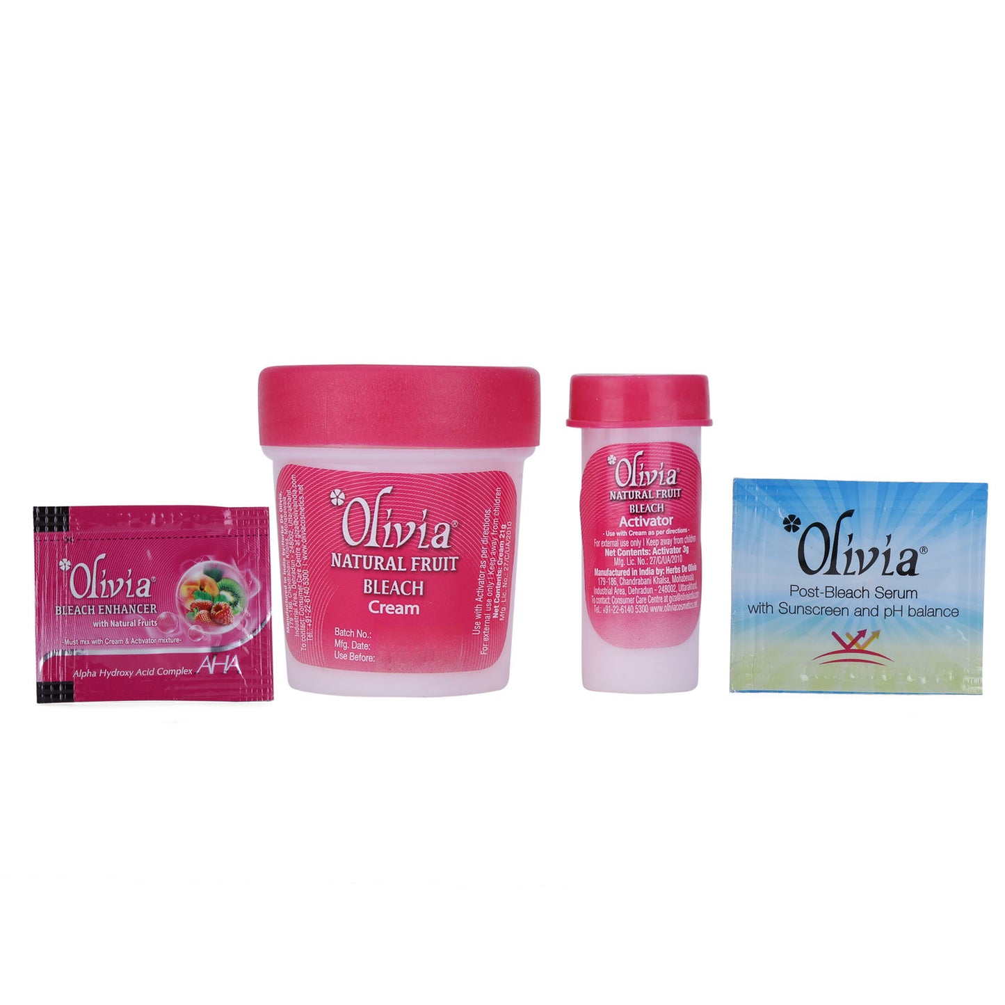 Olivia Natural Fruit Bleach, mild face bleach, fresh skin care