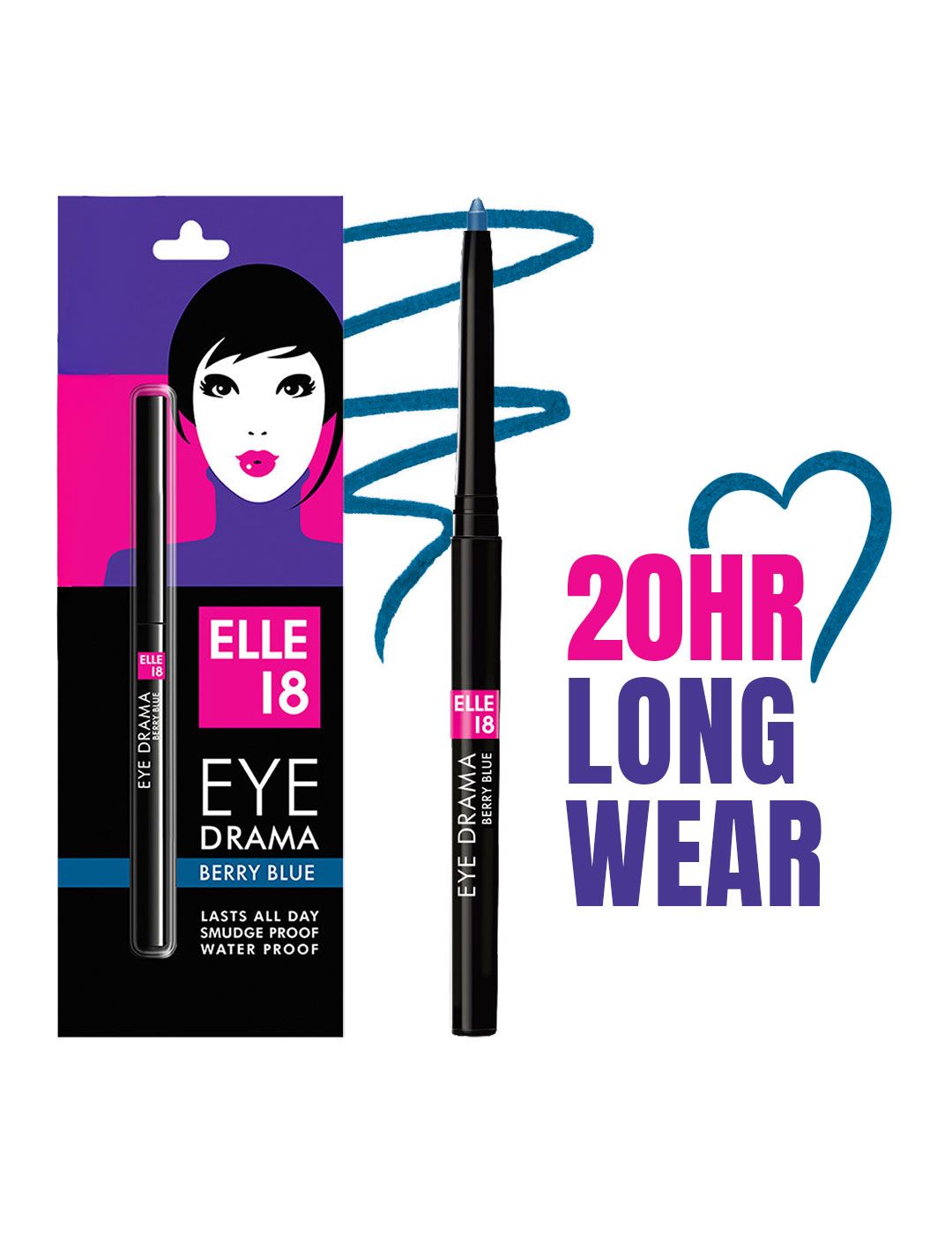 Lakme Elle 18 Eye Drama Kajal ï¿½ Berry Blue|0.35 gms|MRP 150