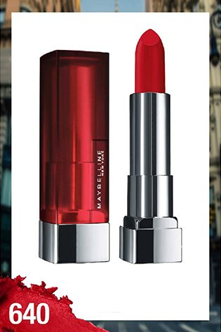 Maybelline New York Color Sensational Creamy Matte Lipstick � 640 Red Libration|3.9 gms|MRP 329