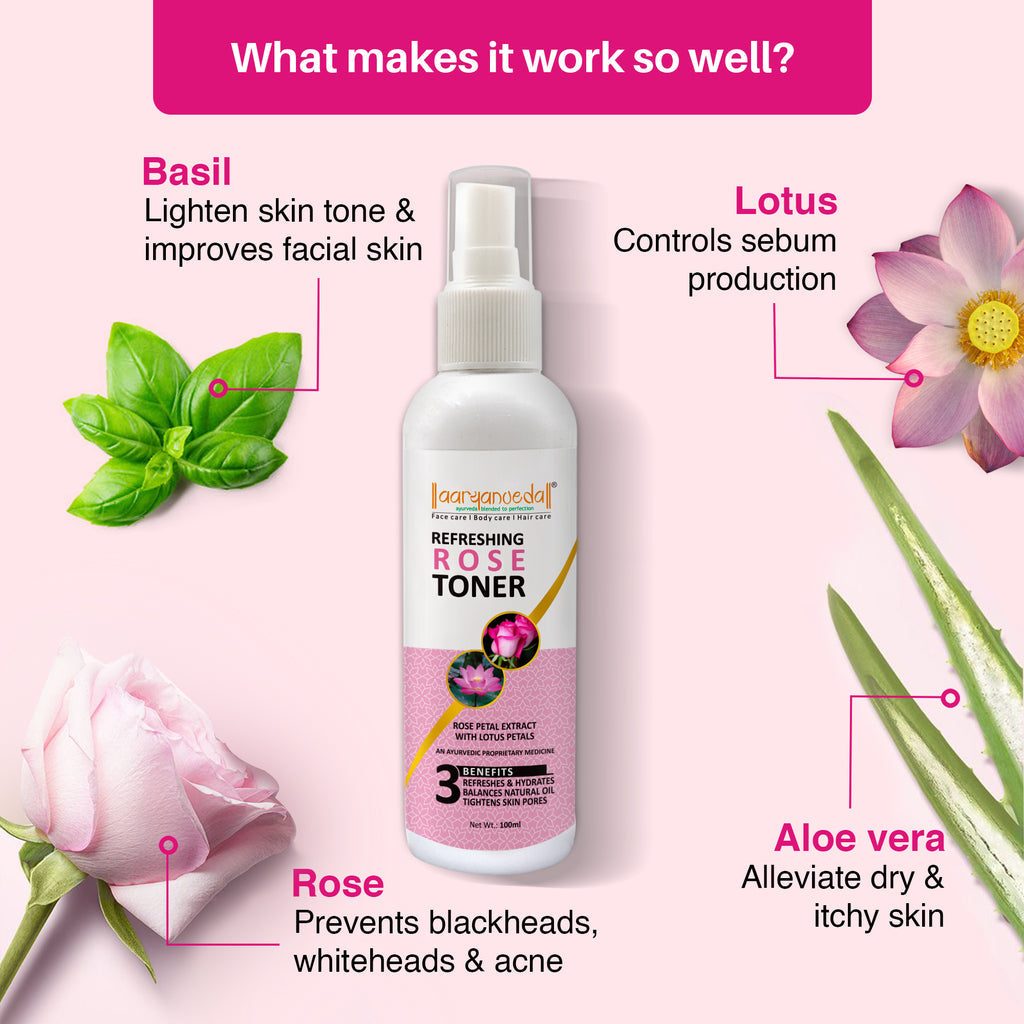 Aaryanveda Rose Toner Spray For Face With Rose Extract|100 ml|MRP 100