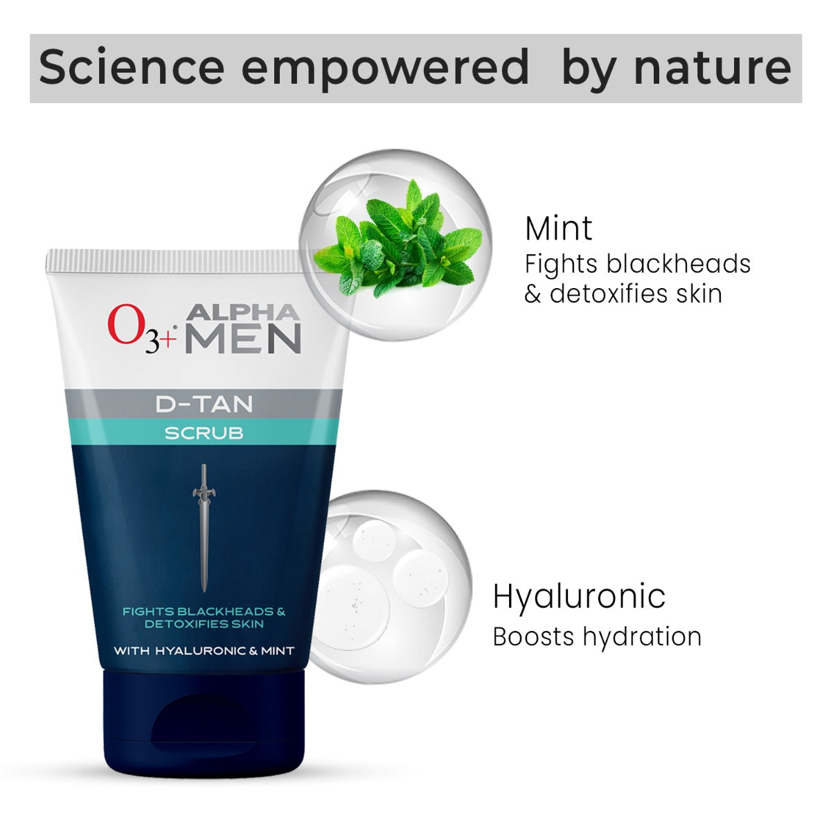 Alpha Men Acno D-Tan Scrub With Hyaluronic & Mint|50 ml|MRP 155