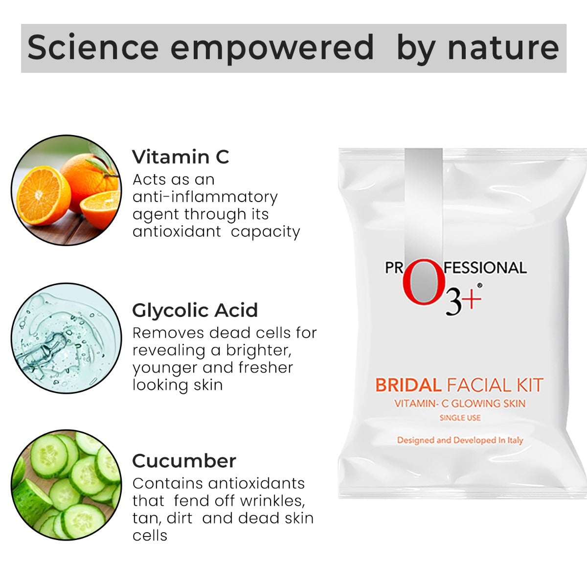 O3+ Bridal Vit-C Glowing Skin Facial Kit for radiant skin