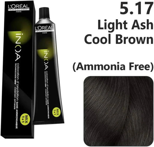 L'Oreal Professionnel Paris Inoa 5.32 Ammonia-Free Hair Colour(Light Golden Iridiscent Brown)|60 gms|MRP 565