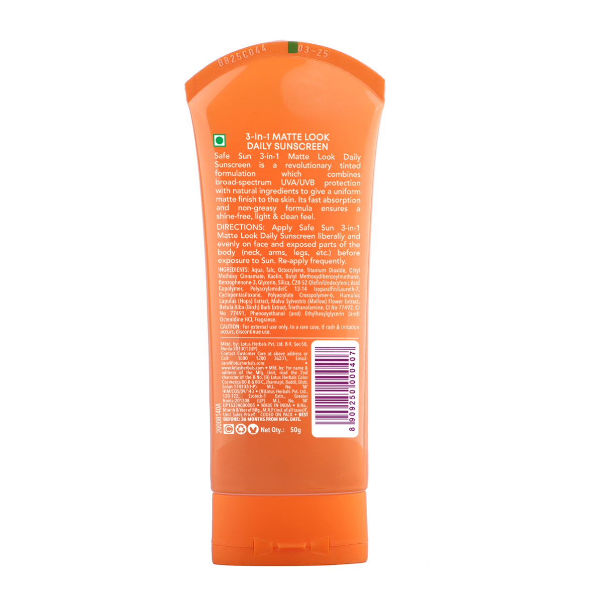 Lotus Herbals Safe Sun 3 In 1 Matte-Look Daily Sunscreen, sunscreen, matte finish, SPF 40