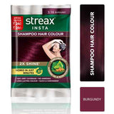 Streax Insta Shampoo Hair Colour - Burgundy 3.16|18 ml|MRP 25