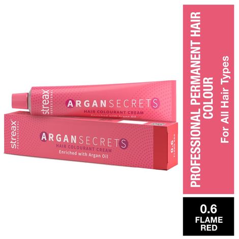 Streax Professional Argan Secrets - Flame Red 0.6|60 gms|MRP 180