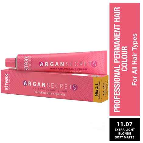 Streax Professional Argan Secrets  - Extra Light Blonde Soft Matte 11.07|60 gms|MRP 220