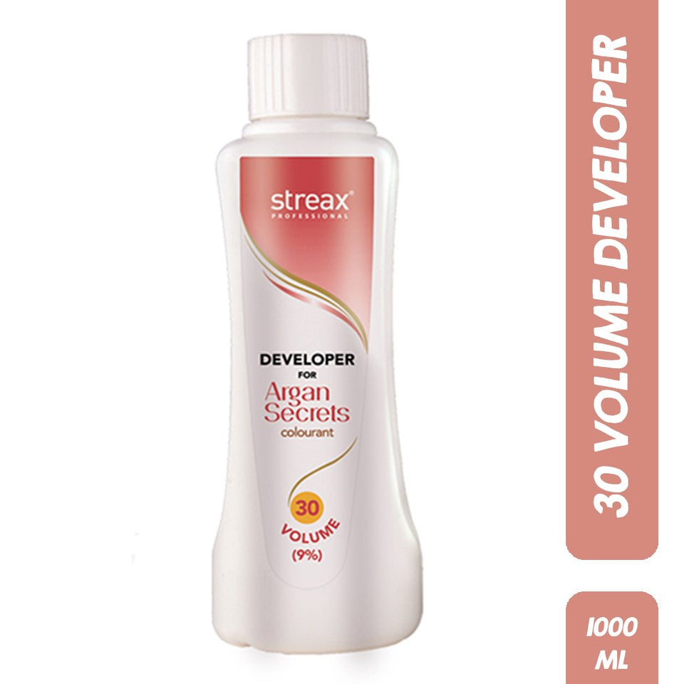 Streax Professional Developer 30 Volume 9% For Hair Color With Argan Secrets Colourant|1000 ml|MRP 370
