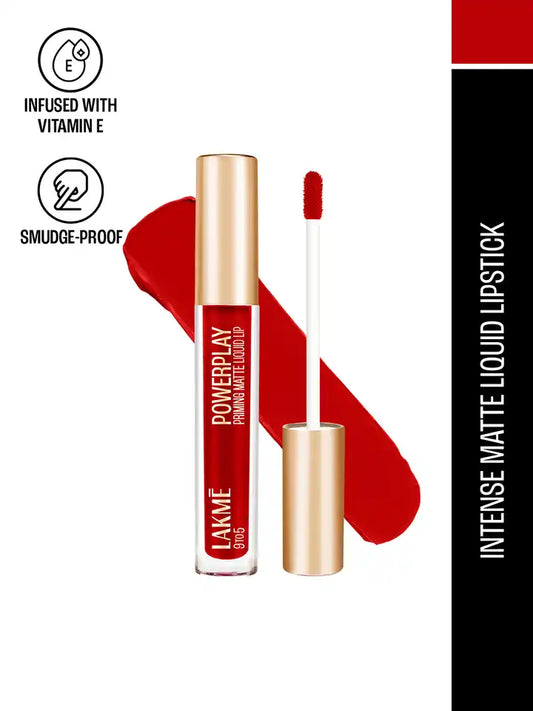 Lakme Powerplay Priming Matte Liquid Lipstick ï¿½ MR1 Fiery Scarlet|4.2 ml|MRP 499